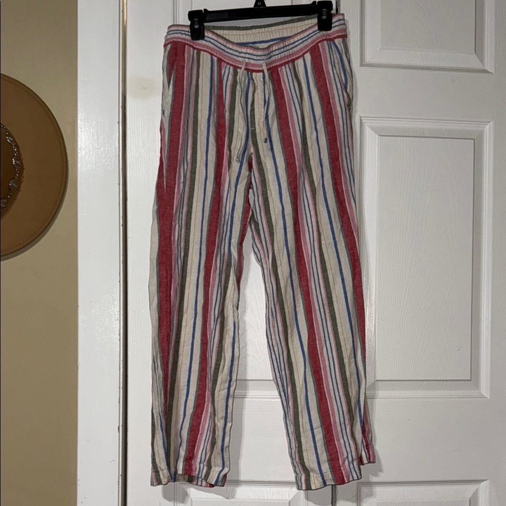 Old Navy Red and Blue Striped Trousers with Relaxed Fit